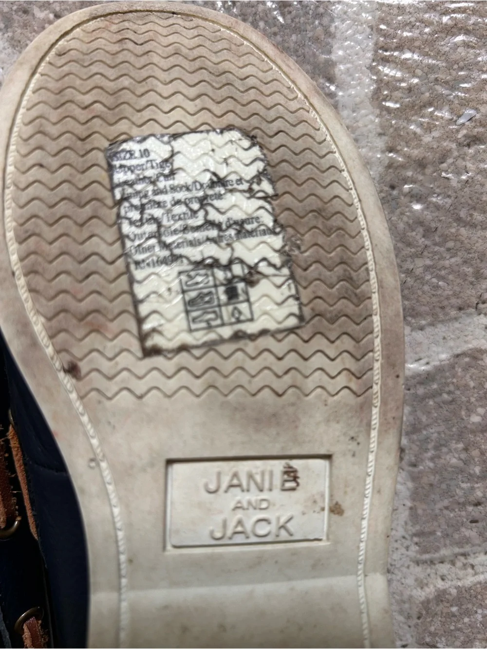 Janie and Jack Navy Leather Boat Shoes